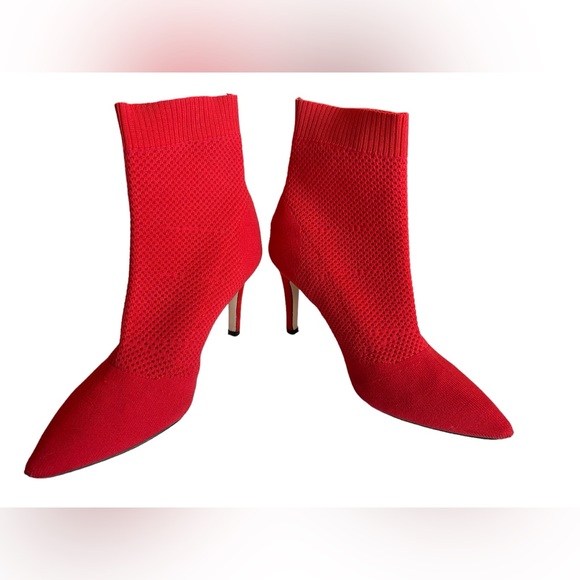MIA McKinley Perforated Red Sock Booties, sz 9 high heels stilettos - Picture 6 of 8